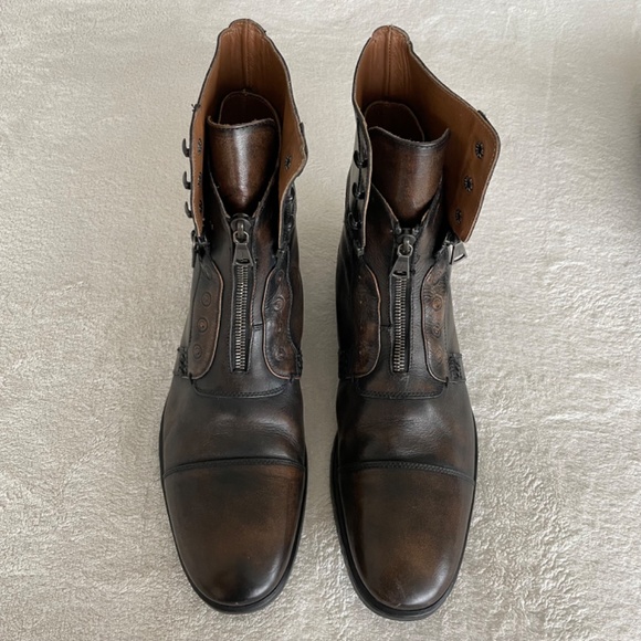 John Varvatos Men’s Leather Zipper Ankle Boots. - Picture 2 of 12